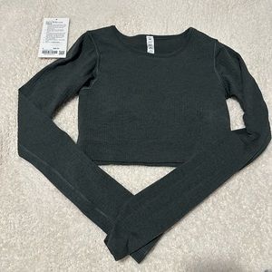 Lululemon ebb to street long sleeve dark green